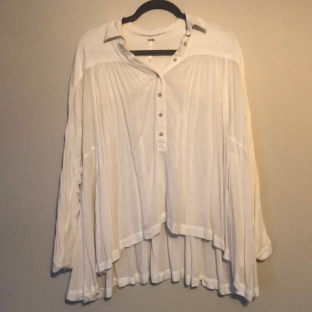 FREE PEOPLE Ivory Embroidered Cuffed Collar xs